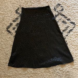 zara cheetah 90s vintage mid skirt black